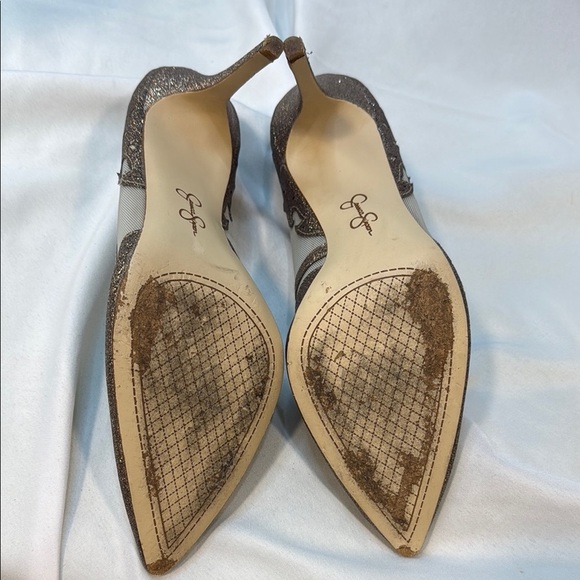 Jessica Simpson Women Liereena2 Bronze Glitter, Mesh, Pointed Stiletto, size 10M - Picture 9 of 13